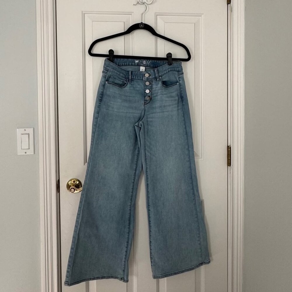 WHBM Women's Button Fly Wide Leg Jeans Size 2S